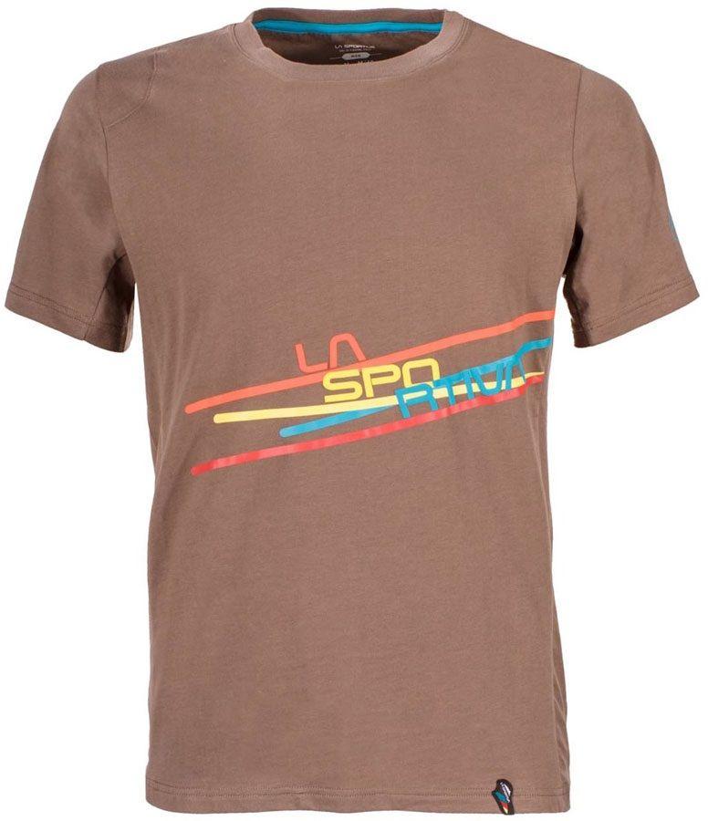 Brown Falcon Logo - La Sportiva Stripe 2.0 Logo Rock Climbing T-shirt, S Falcon Brown