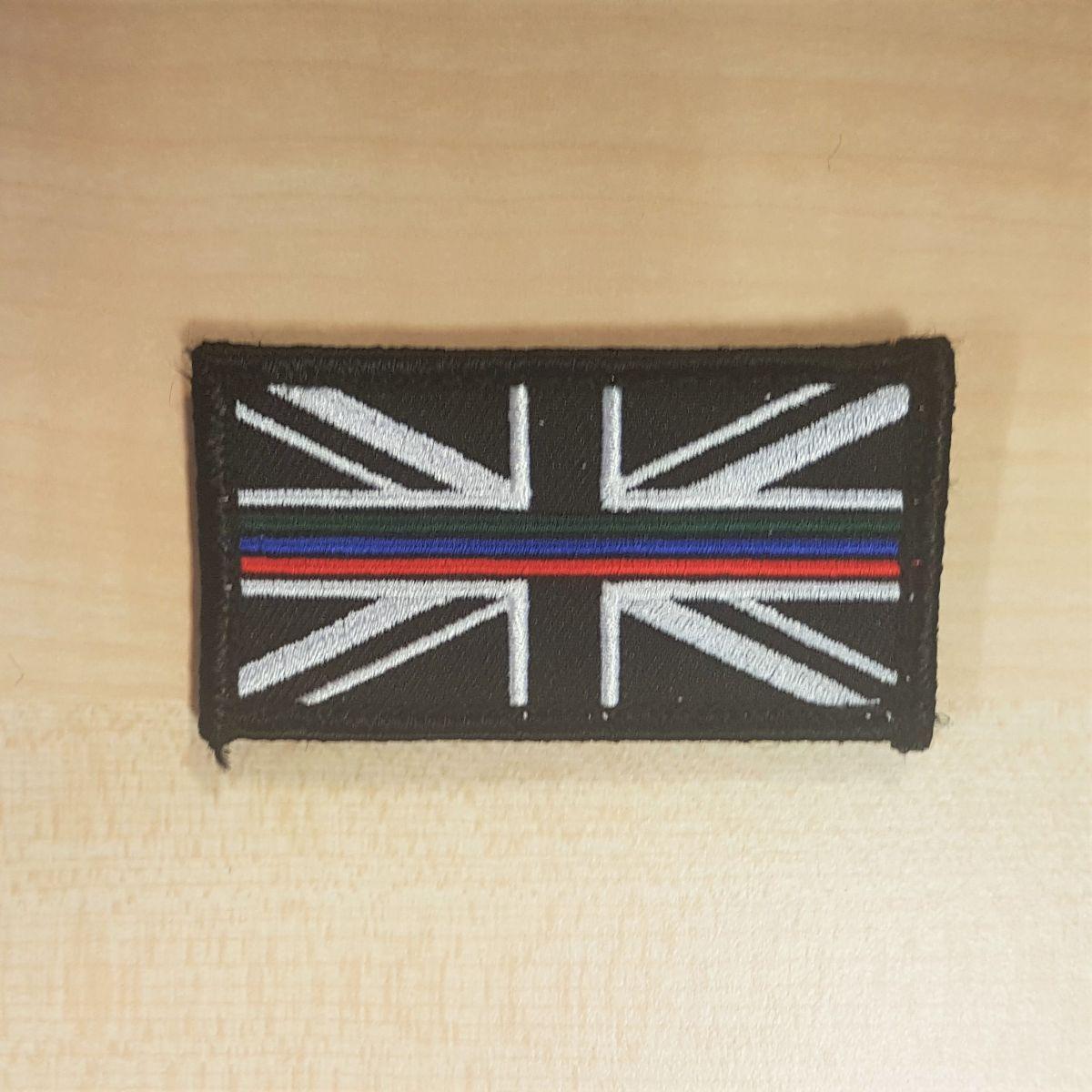 Blue and Red Line Logo - Thin Green, Blue & Red Line” Velcro Patch. UK Cop Humour