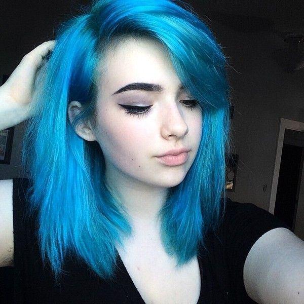 Woman with Blue Hair Logo - Daring Blue Hair Color For Edgy Women