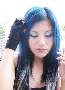 Woman with Blue Hair Logo - Blue hair