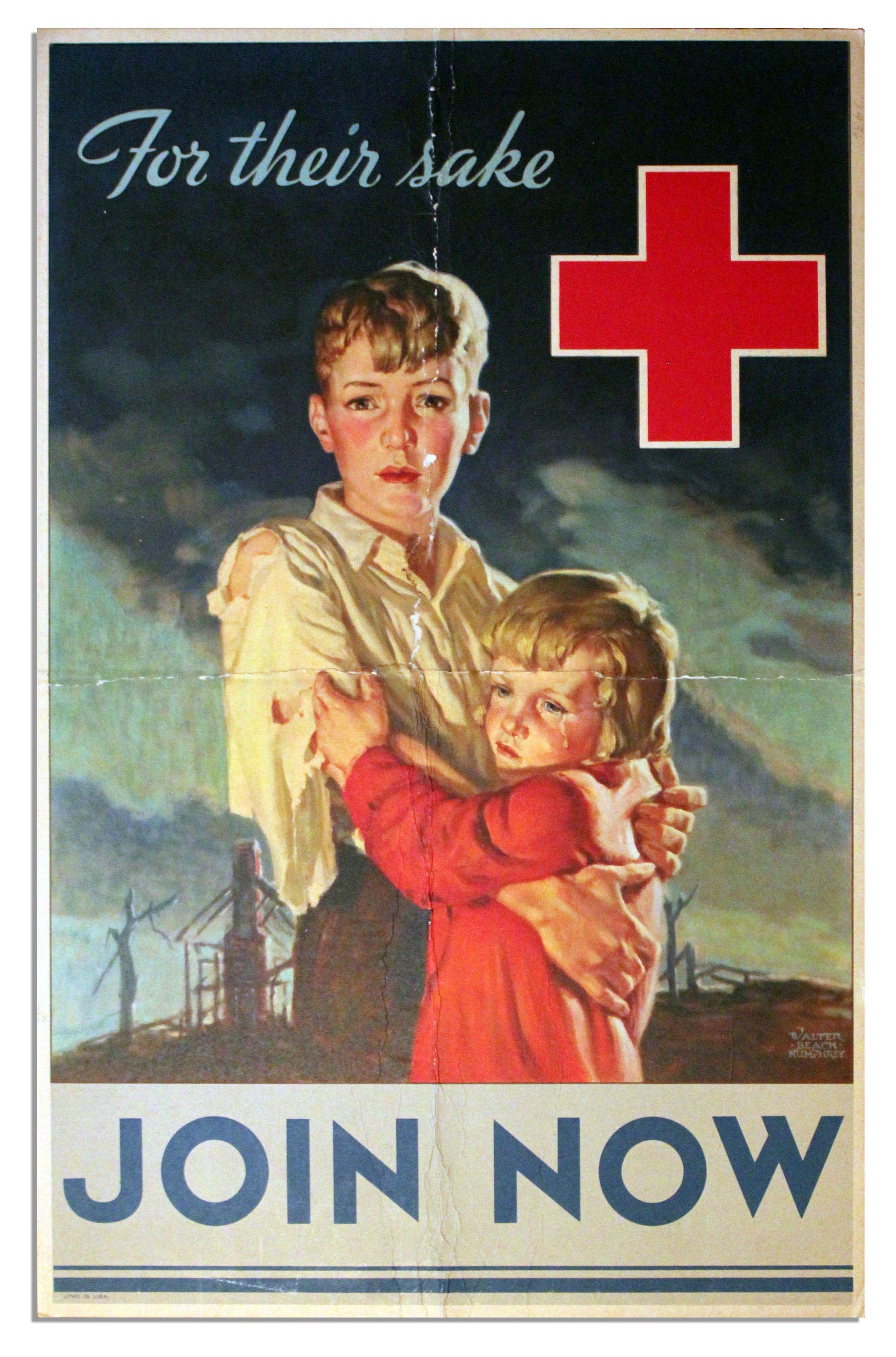 Vintage Red Cross Logo - Lot Detail - Vintage Red Cross Poster by Walter Beach Humphrey ...