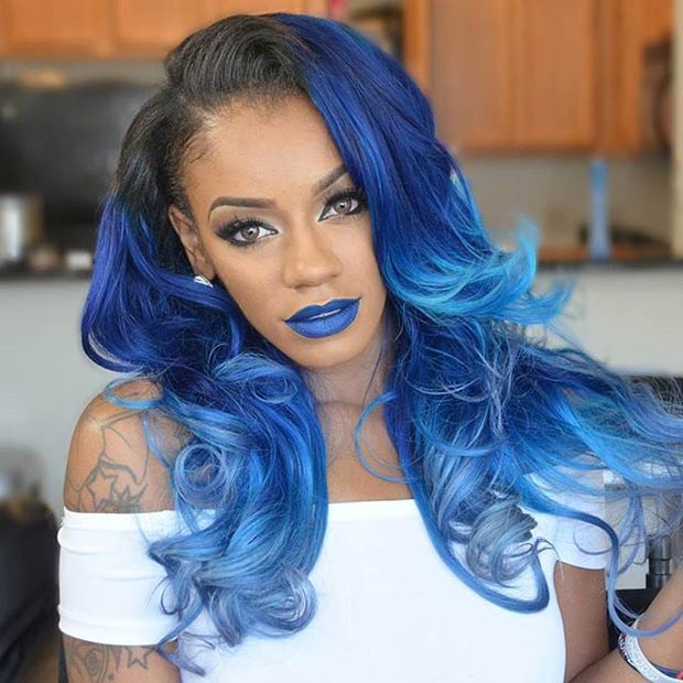 Woman with Blue Hair Logo - Blue Hair Color Ideas for Daring Women