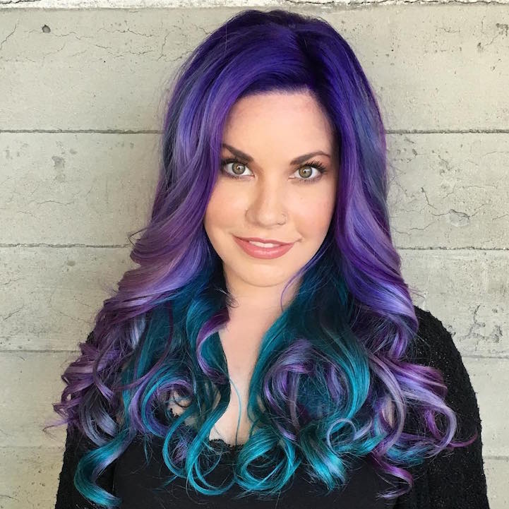 Woman with Blue Hair Logo - Mermaid Hair