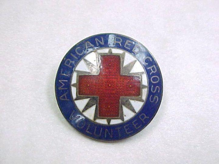 Vintage Red Cross Logo - Vintage Sterling Silver Red Cross Volunteer Enameled Pin / Brooch ...
