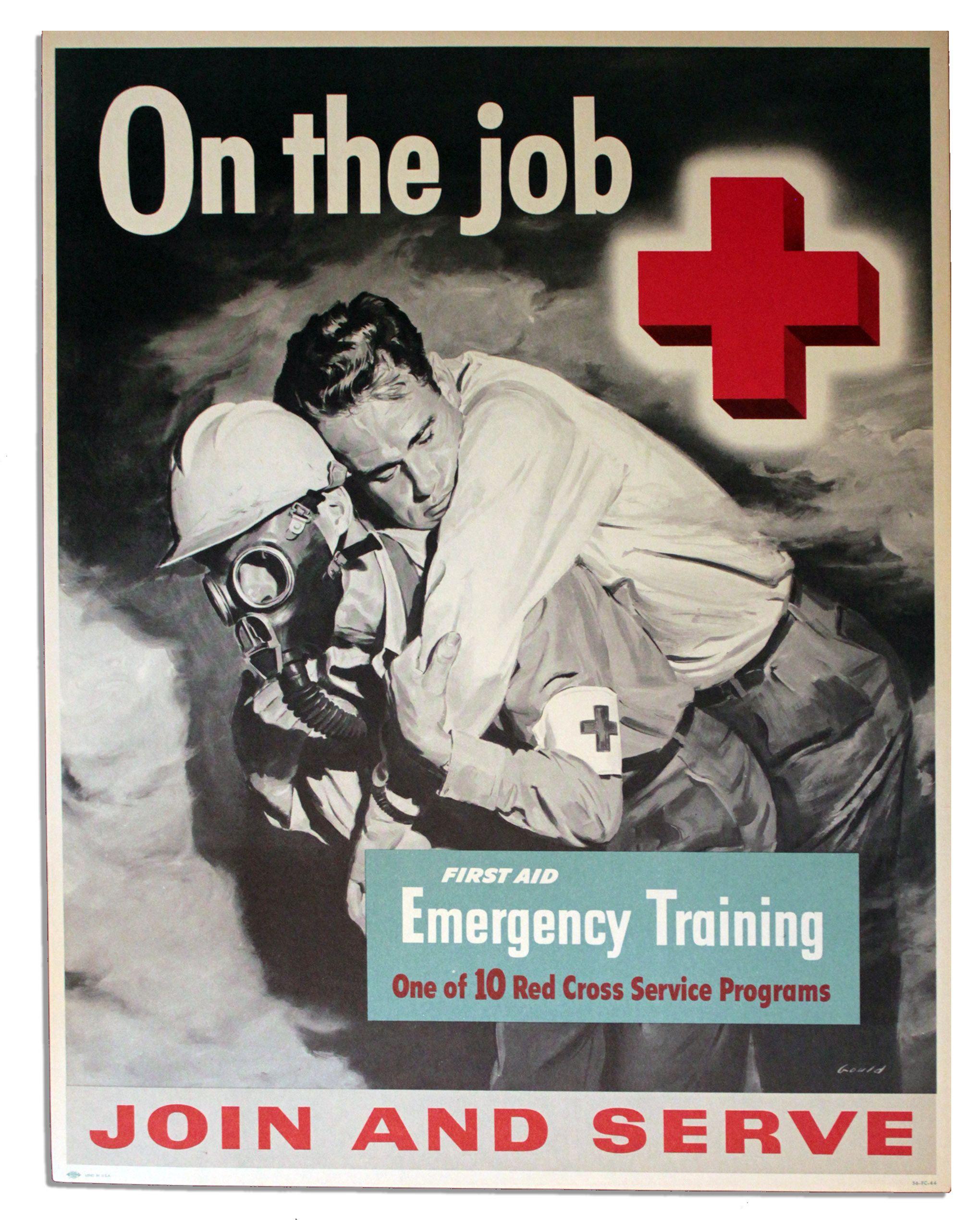 Vintage Red Cross Logo - Lot Detail - Vintage Red Cross ''On the Job'' Series Poster -- First ...