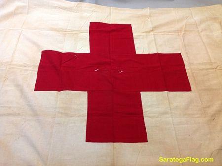 Vintage Red Cross Logo - RED CROSS Flag- 4x5ft Wool USED Vintage- SOLD