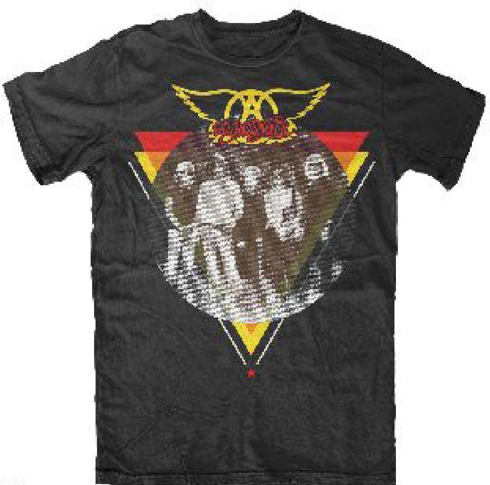 Aerosmith Band Logo - Aerosmith Band Logo And Members Photo Men's T Shirt