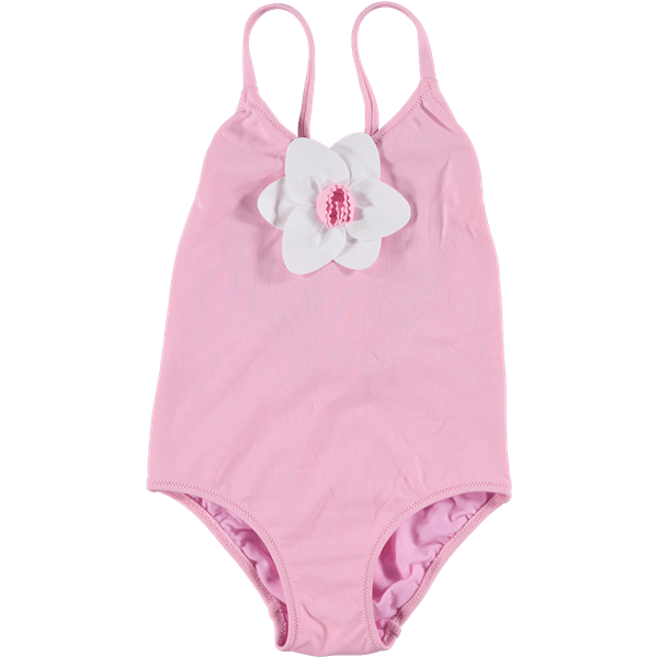 Pink Swimming Logo - IL Gufo Girls' Flower Applique Pink Swimming Costume Cloudo ...