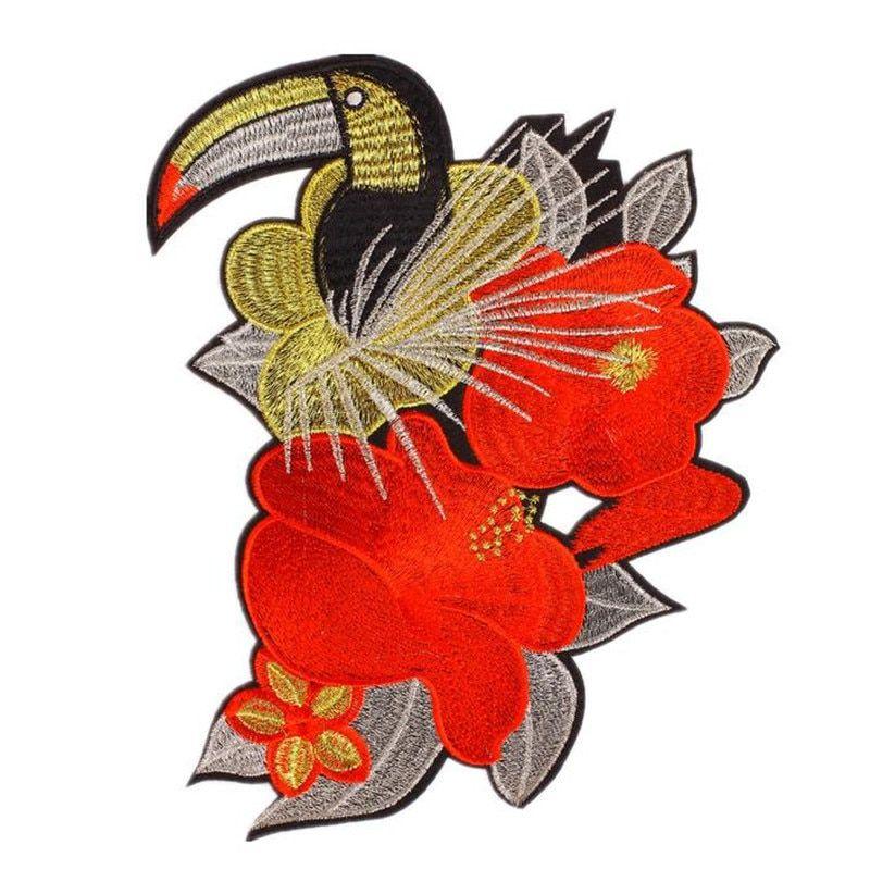 Clothing Bird Logo - T shirt women Embroidered patch Red flower Bird logo Stranger things ...