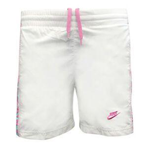 Pink Swimming Logo - Nike Active Little Girls Kids White Pink Swimming Shorts Trunks ...