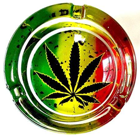 Red and Green Round Logo - Marijuana Weed RED Gold Green Round Glass Ashtray: Amazon.co.uk ...