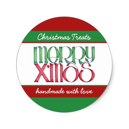 Red and Green Round Logo - Merry Xmas green Round Kitchen Jar Label | Zazzle.co.uk