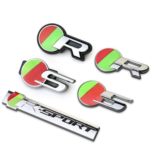 Red and Green Round Logo - 3D Red Green Round R S RS R Sport ABS Car Styling Refitting Emblem ...