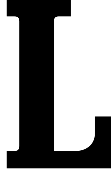 Black Letter L Logo - 2'' Fancy Black Reflective Address Letter L