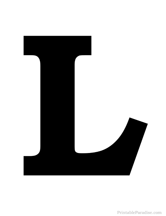Black Letter L Logo - Printable Solid Black Letter L Silhouette. Home Stuff. Lettering