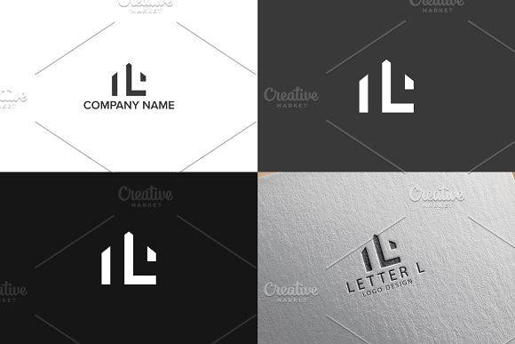 Black Letter L Logo - Letter L logo design Logo Templates Creative Market