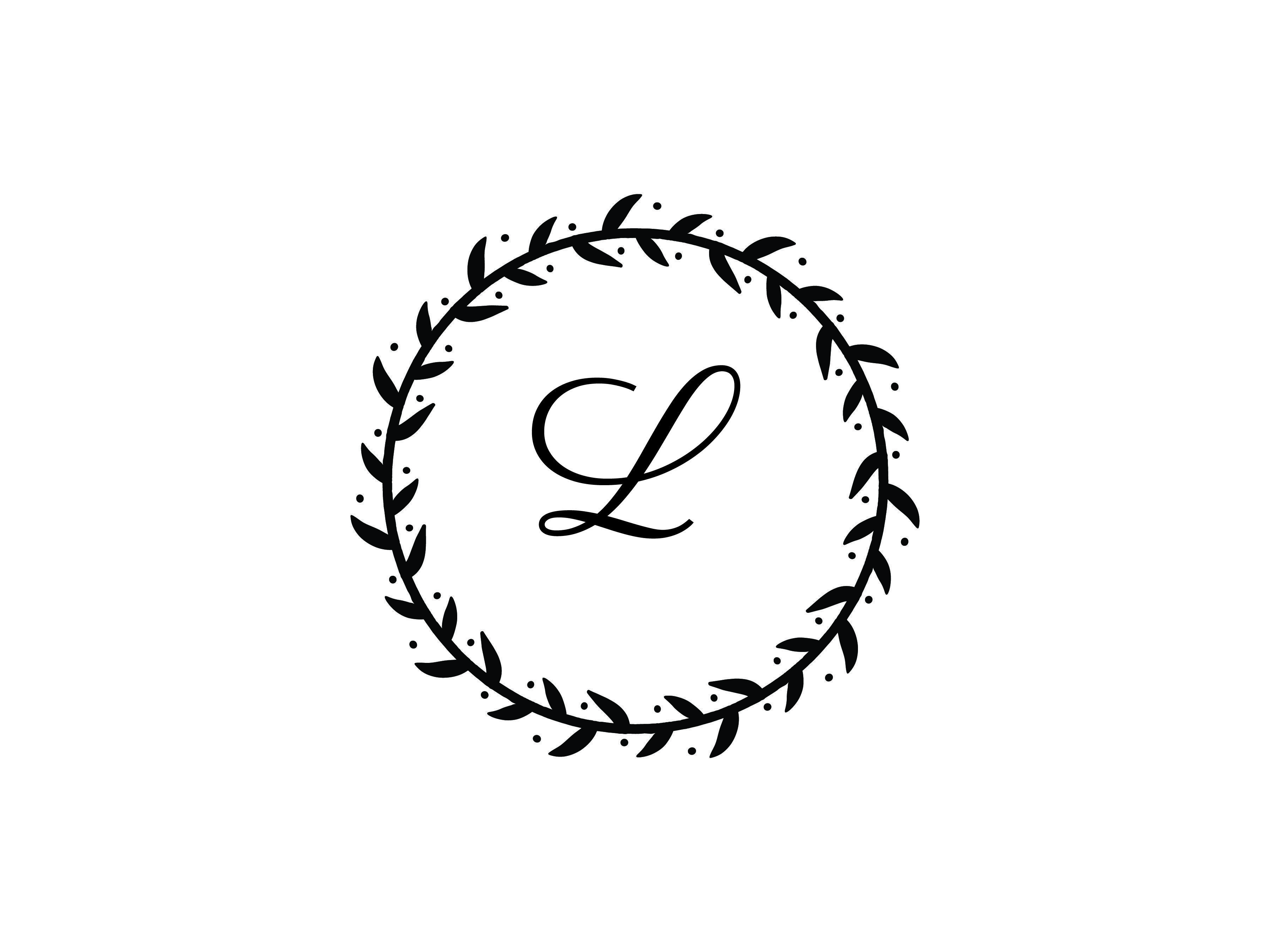 Black Letter L Logo - Wreath letter L logo Graphic