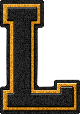 Black Letter L Logo - Presentation Alphabets: Black & Gold Varsity Letter L