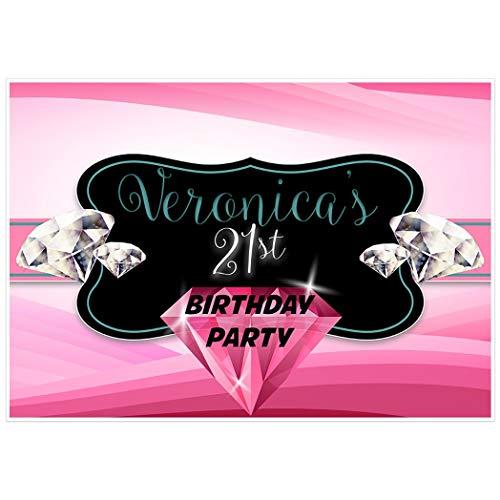 Pink Diamonds Logo - Amazon.com: Pink Diamonds Personalized Birthday Banner Party ...