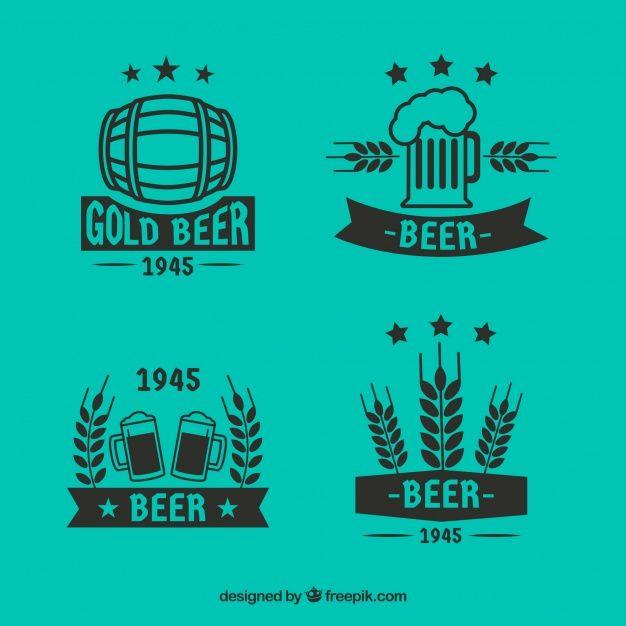 Crown Beer Logo - Flat beer logo collection Vector | Free Download