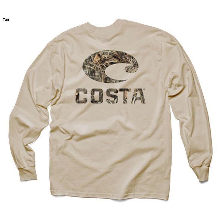 Camo Costa Logo - Costa Del Mar Men's Camo Logo Long Sleeve Shirt - Tan XL ...