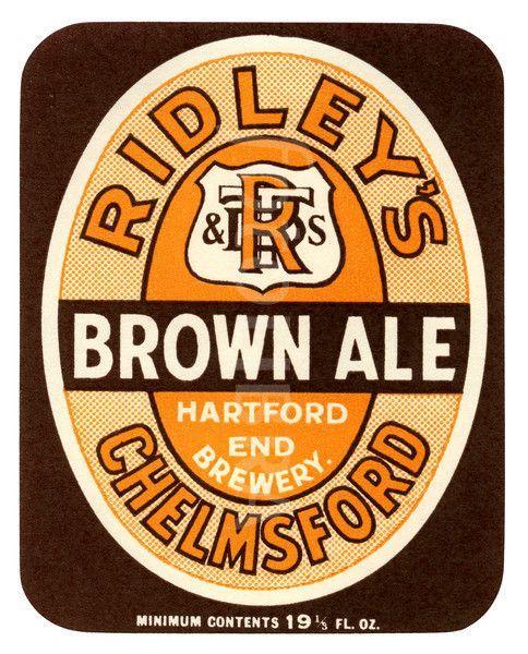 Brown Beer Logo - Old beer label Ridley Brown Ale. | Vintage beer signs | Beer label ...