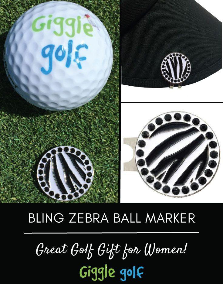 Zebra Golf Logo - Zebra bling golf ball marker with hat clip. Great golf gift