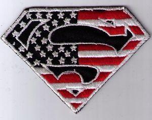 Red and White Superman Logo - SUPERMAN LOGO US FLAG RED AND WHITE PATCH IRON ON OR SEW ON | eBay