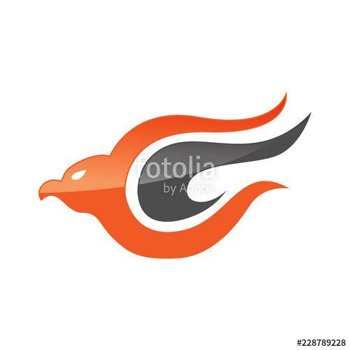 Airline with Fish Logo - Abstract eagle bird or fantasy eagle logo template for security or