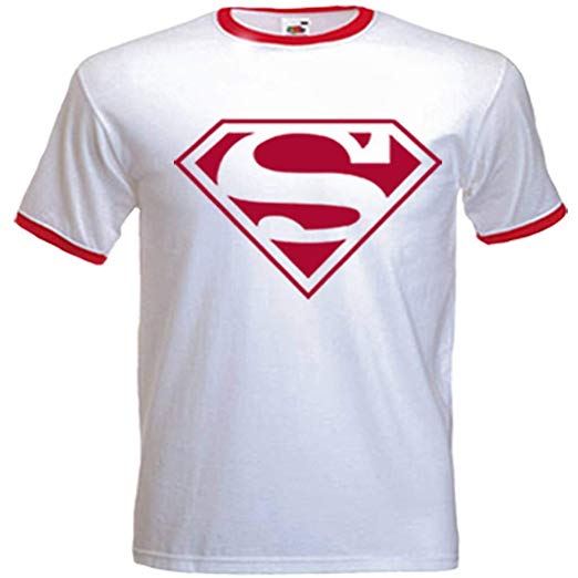 Red and White Superman Logo - Amazon.com: Urban Shaolin Mens Superman Retro Logo Inspired T- Shirt ...