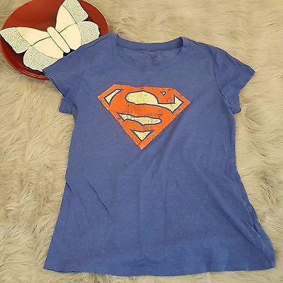 Red and White Superman Logo - Superman Womens T-Shirt XL 15/17 Jrs Blue Red White Logo Graphic Tee ...