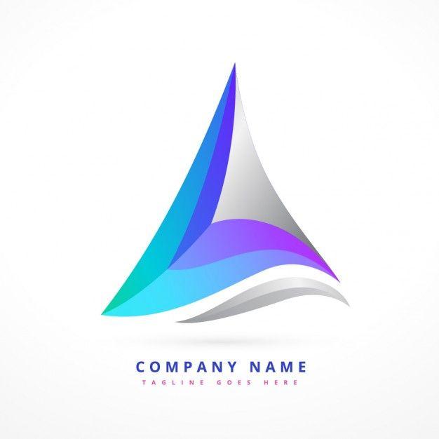 Triangle Shape Logo - Logo in wavy triangular shape Vector | Free Download