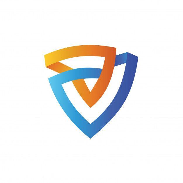 Triangle Shape Logo - Shield in triangle shape logo design template Vector | Premium Download