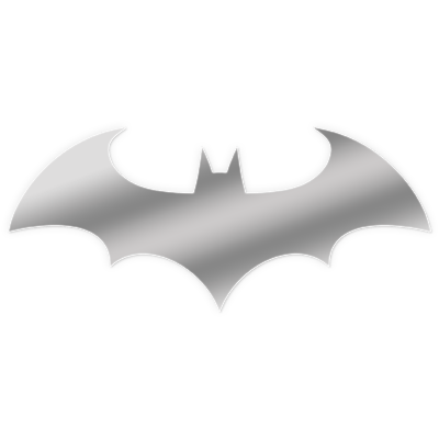 Silver Batman Logo - Batman Logo from arkham city Car Sticker 220mm in SILVER | eBay