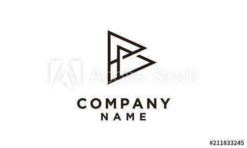 Triangle Shape Logo - Monogram / Initials B or PB with Pennant Triangle Shape logo design ...