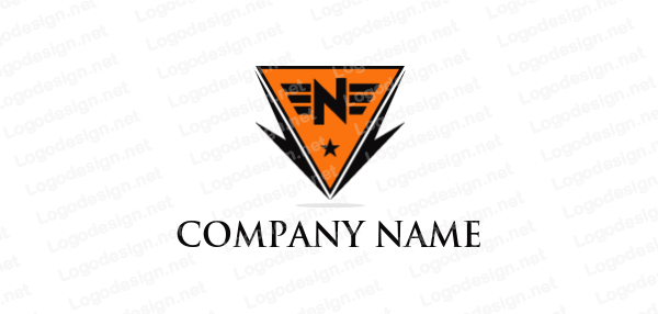 Triangle Shape Logo - letter n with wings inside the triangle shape | Logo Template by ...