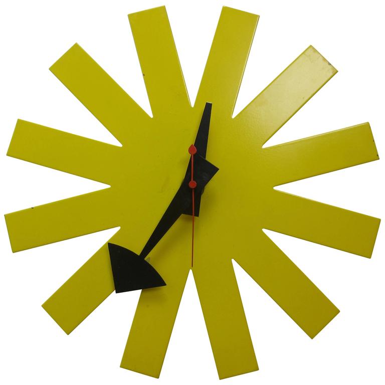 Yellow Asterisk Logo - George Nelson Original Yellow Asterisk Clock by Howard Miller at 1stdibs