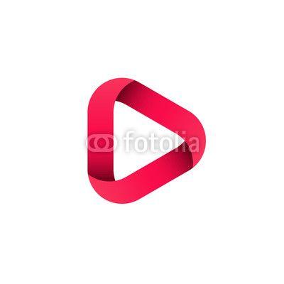 Triangle Shape Logo - Stylish minimalistic red triangle shape logo icon design template ...