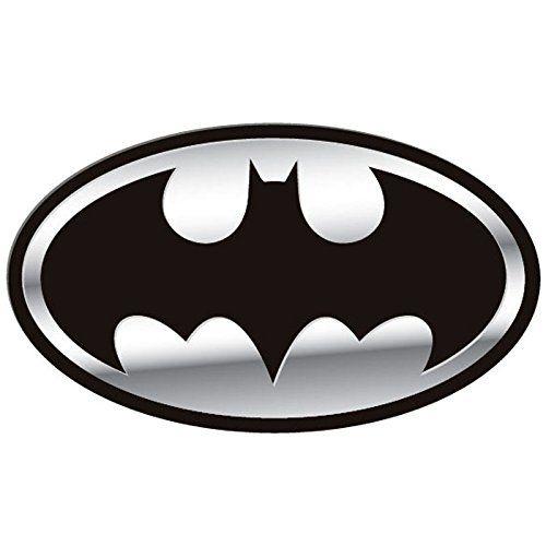 Silver Batman Logo - Batman Silver Chrome and Black Logo DC Comics Cartoon Character ...