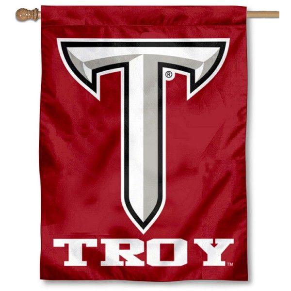 Red Troy Logo - Troy University Logo House Flag your Troy University Logo House Flag
