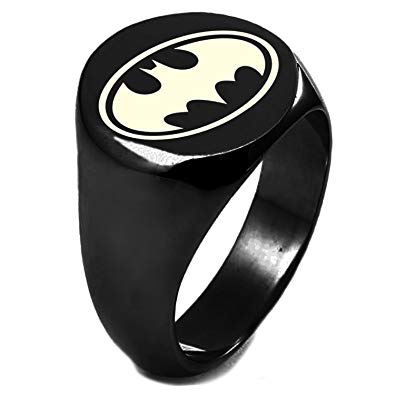 Silver Batman Logo - Amazon.com: Sterling Silver DC Batman Logo Engraved Round Flat Top ...