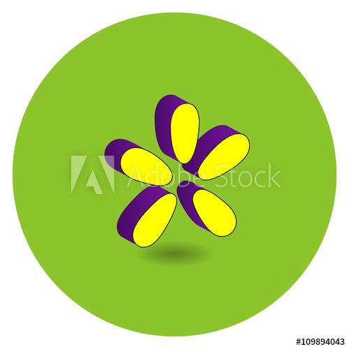 Yellow Asterisk Logo - 3D purple and yellow vector illustration of symbol asterisk on green ...