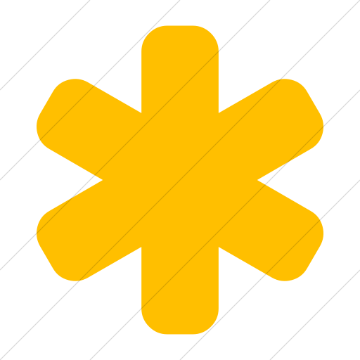 Yellow Asterisk Logo - IconsETC » Simple yellow bootstrap font awesome asterisk icon
