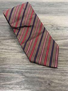 Burgundy with Red Stripe Logo - AERMINI Men's Silk Burgundy Brown Red Stripe Tie | eBay