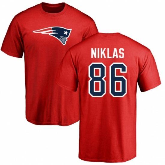 Red Troy Logo - NFL Nike New England Patriots #86 Troy Niklas Red Name & Number Logo ...