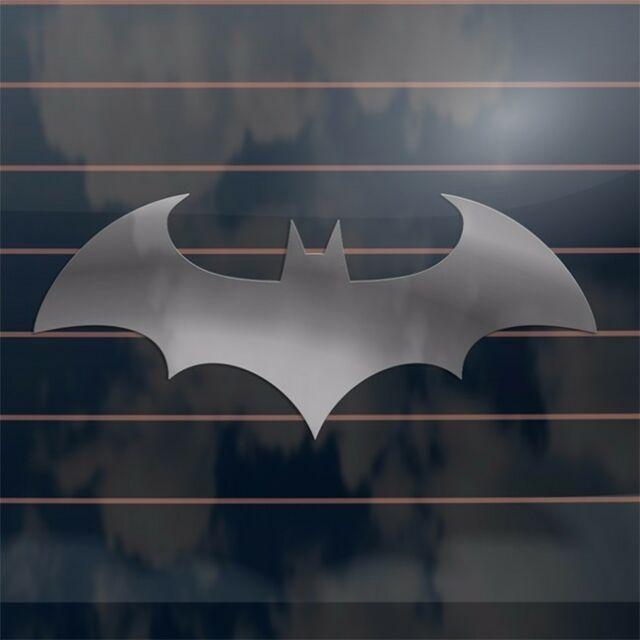 Silver Batman Logo - Batman Logo From Arkham City Car Sticker 220mm in Silver | eBay