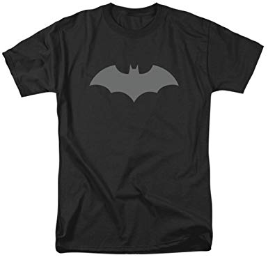 Silver Batman Logo - Batman Black With Silver Batman Logo T-shirt-xl: Amazon.co.uk: Clothing
