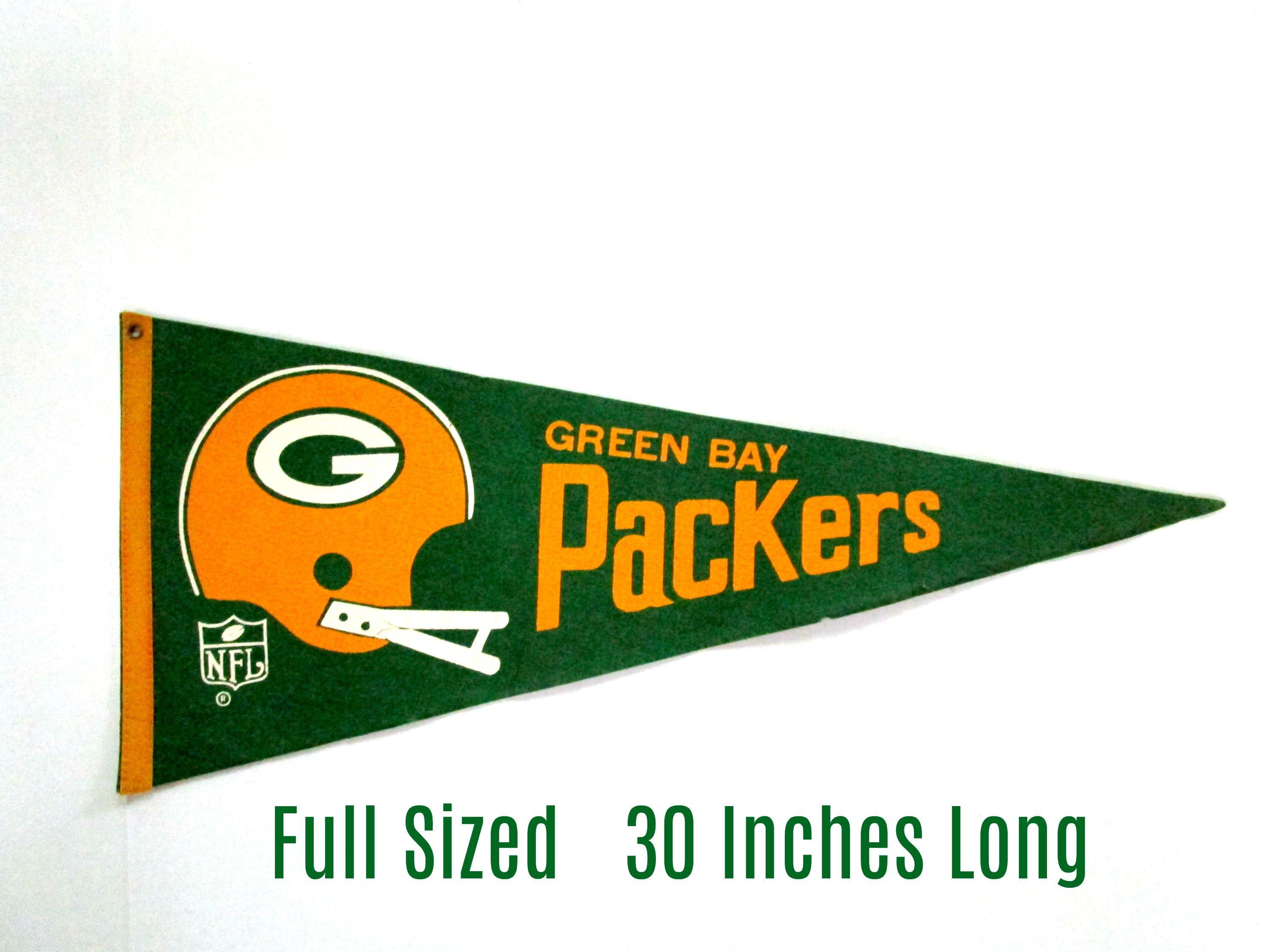 Pennant Green Corporate Logo - Vintage Green Bay Packers Pennant, NFL Pennant, Green Bay Packers ...