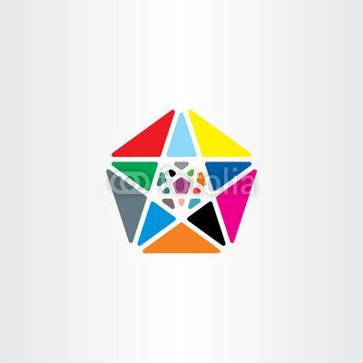 Pentagon Star Logo - colorful pentagon star geometric vector logo abstract icon | Buy ...