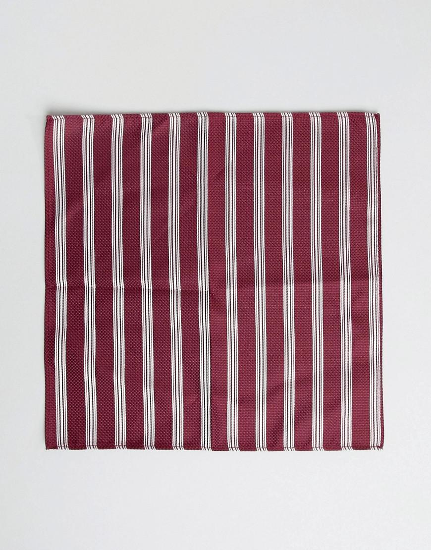 Burgundy with Red Stripe Logo - Asos Striped Pocket Sqaure In Burgundy in Red for Men - Lyst